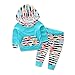 Baby Girls Floral Hoodie+ Floral Pant Set Leggings 2 Piece Outfits (0-6 Months, Blue)