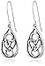 Amazon Collection Sterling Silver Oxidized Celtic Infinity Heart Knot Teardrop Dangle Earrings