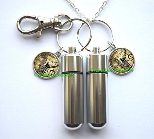 Saxophone &amp; Music cremation Necklace and Keychain,Urn Necklace,Saxophone &amp; Music cremation Jewelry,Remembrance Necklace,Ashes Keepsake,Memorial Jewelry