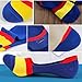 5 pairs Men's No Show Socks Sport Rainbow Low Cut Cotton Non Slip Funny Liner Boat Socks(Size:7-12) (Colorful Stripe)