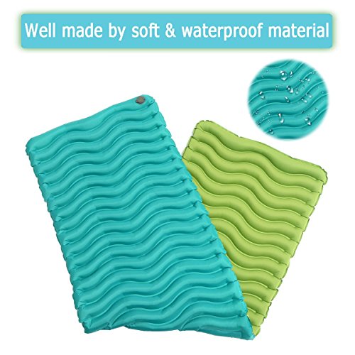 Exqline Sleeping Pad, Ultralight Inflatable Sleeping Pad Ultra-Compact Sleeping Mat for Backpacking Camping Hiking Traveling