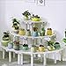 MAGSHION 3 Tier White Wood Planter Stand Garden Shelf Stand Corner Shelf Rack - 2 Size (Corner)