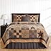 The BitLoom Co. Primitive Country, Star Patch Blue King 5 Piece Quilt Set