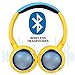 Contixo KB-300 Kid Safe 85DB Over The Ear Wireless Bluetooth LED Headphone with Volume Limiter, Built-in Microphone, Micro SD, FM Stereo Radio, Audio Input, Blue + Yellow