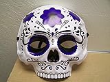 Dia de Los Muertos Day of The Dead Sugar Skull Halloween Mask - Dark Purple