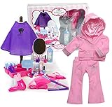 Sophia's Doll Outfit and Pretend Play Hair Salon | 30 Pc. Set Plus Pink Sweatsuit, Child Sized & Doll Sized Complete Hair Accessory Set and 18 Inch Doll Outfit