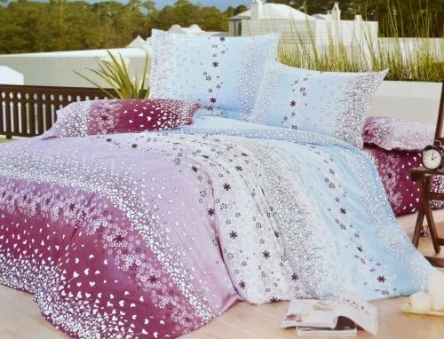 Todd Linen Cation Flower 3 Pcs Queen Set 1 Duvet Cover + 2 Pillow Case Bedding Set