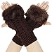 Simplicity Winter Warmer Faux Knitted Hand Wrist Fingerless Gloves, Coffee2