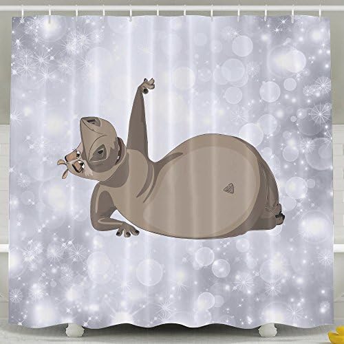 Memoy Hippo Fat Gloria Mildew Resistant Bathroom Shower Curtain For Home Traval Hotel With Hooks 6072inch