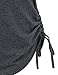 Vivilli Women's Solid Color V Neck Adjustable Drawstring Sides Shirring Tank Tops