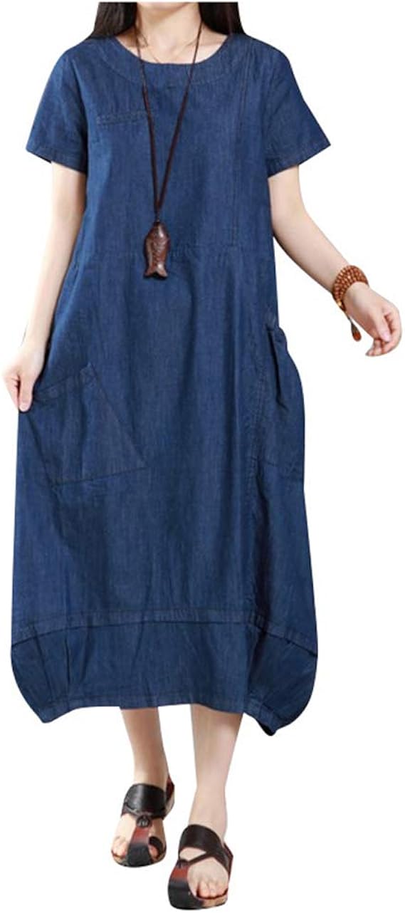 long maxi denim dress