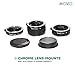 Movo MT-N68 3-Piece AF Chrome Macro Extension Tube Set for Nikon Mount DSLR Camera/Nikkor Lens System with 12mm, 20mm, 36mm Tubes
