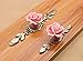 Stay Young 4PCS Beautiful Rose Flower Cabinet Knobs Dresser Cupboard Drawer knobs Pulls Handles Ceramic Knobs with Screw