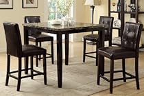 Counter Height Dining Table and 4 High Chairs By Poundex