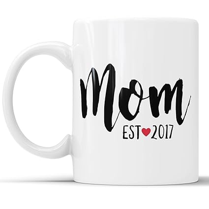 Amazon Com Mom Est 2017 Coffee Mug Baby Shower Gift For New