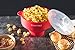 JustNile Collapsible Silicone Popcorn Popper Bowl, Healthy Popcorn Popper for Microwave, Homemade Popcorn, Hot Air Popcorn Maker, 100% Free of BPA and PVC - Red