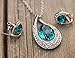 Leafael [Presented by Miss New York Angel's Teardrop Made with Swarovski Crystals Blue Zircon Jewelry Set Earrings Necklace, 18+ 2