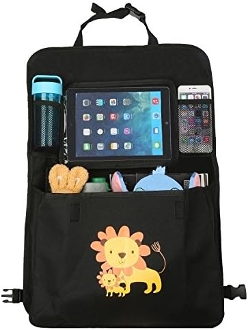 Car Backseat Storage Bag with Touch Screen Tablet Holder &amp; Extra Large Deep Pocket for Kids Toy Storage, Backseat Organizer Car Accessory Travel Storage for Baby (Lion)