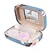 EZESO ESSENTIAL SKINCARE Portable Travel Contact Lens Case Box Eye Care Kit Holder Mirror Box (Plum Blossom Pattern)