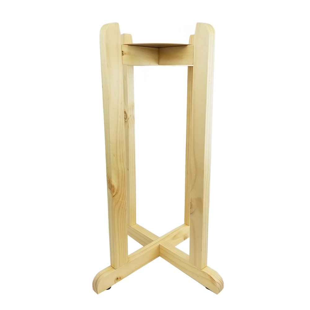 Ceramic White Classic Water Dispenser And Natural Wood Floor Stand