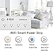Akface 2.4 Ghz Wi-Fi Smart Power Strip Socket, Compatible with Alexa, Wireless Remote Switch, 4-Outlet Surge Protector 1700 Joules with 4 USB, 5-foot Extendable Cord, 1250W