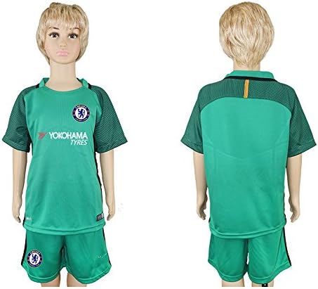 17/18 England Club Goalkeeper Kids Soccer Jerseys for Fans, Green XL