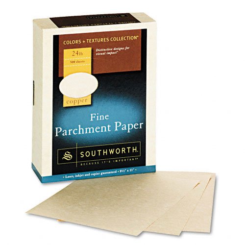 Parchment Specialty Paper, Copper, 24 lbs., 8-1/2 x 11, 500/Box
