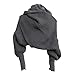 Happy E-life Autunm Winter Fashion Unisex Crochet Knitted Scarf Cape Shawl with Sleeves (Dark Grey)