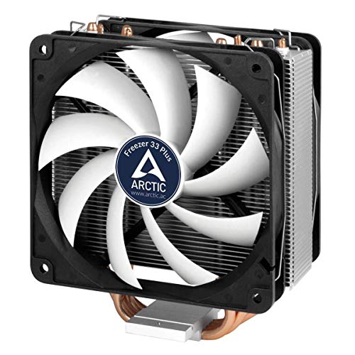 ARCTIC Freezer 33 Plus - Semi passive Tower CPU cooler for Intel 115X/2011-3 and AMD AM4 with 120 mm PWM Fan, Silent high performance cooler - Grey/Black