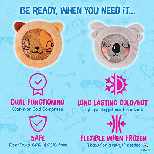 Kids Ice Packs for Boo boos - Hot Cold Kids Ice Pack - Perfect Boo Boo Buddy for Injuries, Pain Relief, Fever, Wisdom Teeth, Sinus, Headaches - Reusable Pack of 4 - Includes Stickers & Coloring Pages - Thumbnail 4