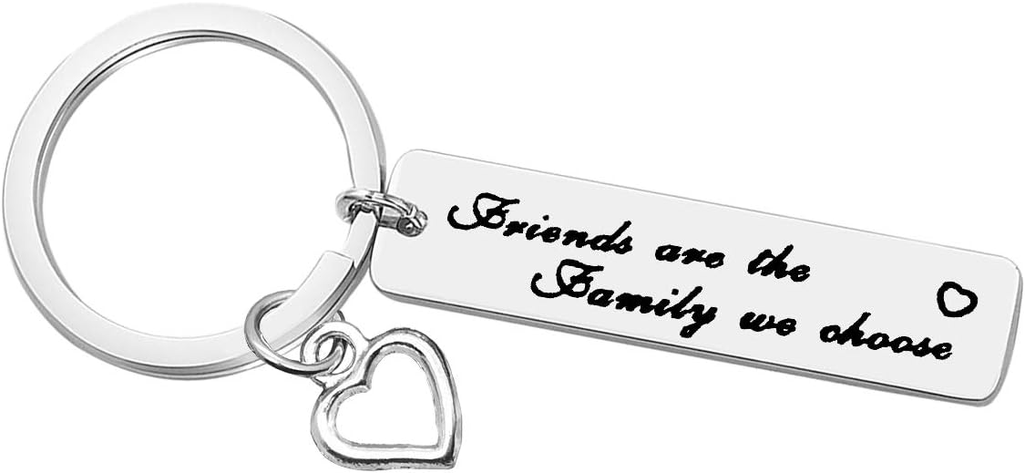 Huwujiu Best Friend Keyring Friendship Keyring Friends are The Family We Choose Keyring Best Friend Gift Friendship Gift Christmas Birthday Gift for Friends