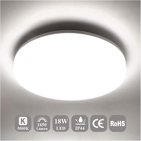 airand lampara de techo led de 5000 k montaje empotrado 18 w 1650 lm lampara de techo redonda led para cocina dormitorio bano pasillo