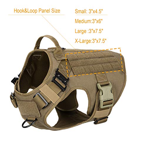 ICEFANG Tactical Dog Harness with 2X Metal Buckle,Working Dog MOLLE Vest with Handle,No Pulling Front Leash Clip,Hook… - Image 5