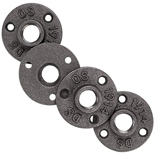 20 Pack 1/2" Cast Iron Floor Flange, CBTONE Black Flange Pipe Fittings with Threaded Hole for Industrial Pipe, Furniture and DIY Decor