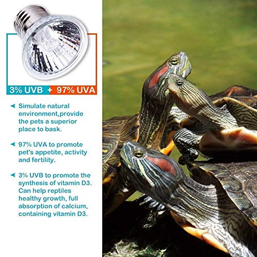 STKYGOOD 75W UVB Light UVA Bulb E27 Heating Lamp,110V Full Spectrum Reptilian Lamp Lizard Lamp UV Heating Lamp Spot Lamp for Turtle Aquarium Aquatic Reptile Lizard Habitat Heat Lighting (4 Packet)