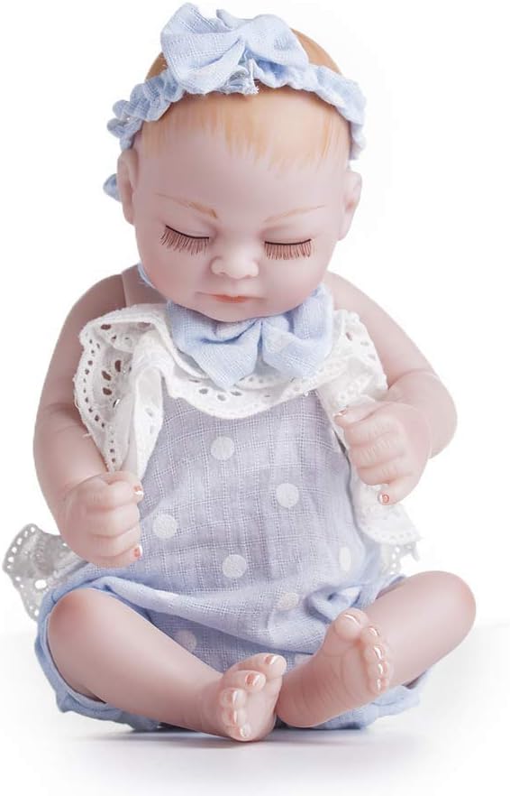 Prezzo ZBYY Bambole Reborn in Silicone Mini Reborn Baby Doll Simulazione Morbido Vinile Giocattolo 11pollici 28cm,Blue Offerte