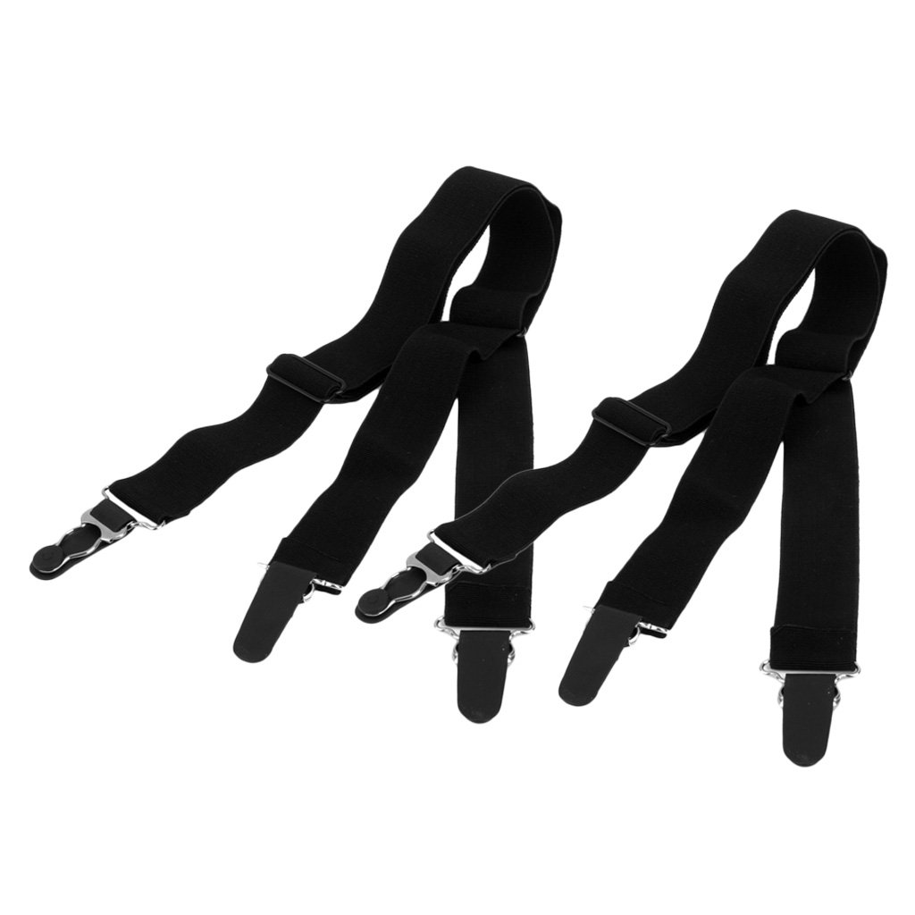 generic men elastic nylon y-style adjustable shirt stays sock garters (black, 15014202mg)