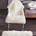 Chanasya Super Soft Faux Fur Fake Sheepskin White Sofa Couch Stool Casper Vanity Chair Cover Rug/Solid Shaggy Area Rugs for Living Bedroom Floor - Off White 2ftx3ft