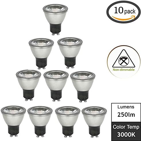 Cooo 3W LED GU10 Bulb Spotlight Bulb Flood Lamp COB Chip Non-dimmable Warm White 3000K 40 Degree Beam 250lumen - 10 Pack