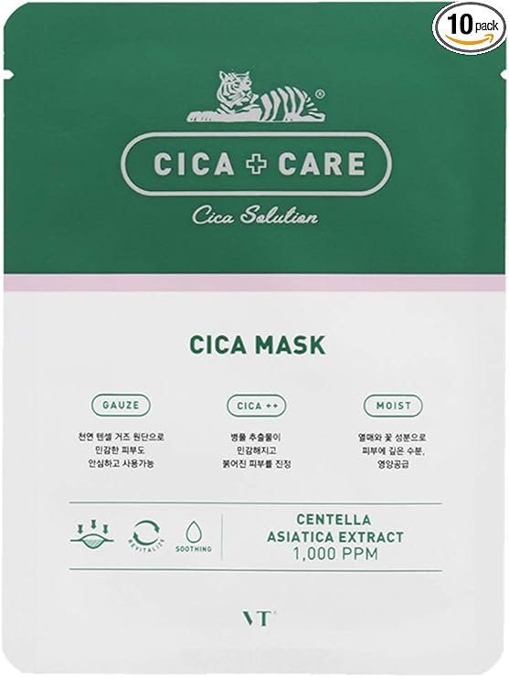 Amazon Vtcosmetics ブイティコスメテックス Cica Mask Pack 10枚入り フェイスマスク Vtcosmetics ブイティコスメテックス フェイスパック 通販