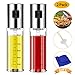 LUYIMIN Oil Sprayer for Cooking,Oil and Vinegar Dispenser Set With Glass Bottle and Stainless Steel,Olive Oil Soy Sauce dispenser Pump Sprayer for Kitchen, Air Fryer,BBQ,Making Salad,Baking (2 Pack)