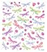 Tattoo King Multi-Colored Stickers-Dragonflies Glitter