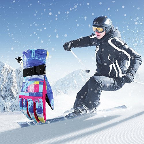 UTOBEST Snowmobile Gloves-Ski and Snowboard Gloves for Women Waterproof Windproof Warmest Skiing Snowboarding Snow Gloves(skyblue,S)
