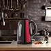 Odette Fast Boil 7 Cups (1.7 Liter) BPA-Free Red and Black Electric Hot Water Kettle for Tea, Coffee with Auto Shut Off, Boil Dry Protection and Cool Touch