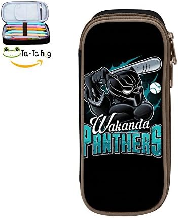 Wakanda Panthers Pencil Case Pen Bag Durable Students Cool Stationery Double Zipper Black