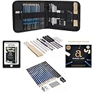 Professional Art Kit - Sketching & Drawing Set - Art Supplies – 33 - piece set with case – Pencils – Graphite – Charcoal – Erasers – Sharpeners