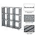SONGMICS 9-Cube DIY Storage Shelves, Open Bookshelf, Closet Organizer Rack, Non-Woven Fabric Cabinet, Gray ULSN45GY