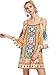 Milumia Women's Tribal Print Kimono Sleeve Geometric Tunic Boho Dress