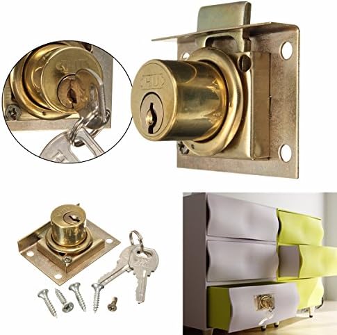 Drawer Lock Kit with 2 Keys Cabinet Cupboard Door Home Office Desk Catch