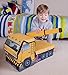 Clever Creations Kids Collapsible Storage Organizer and Ottoman, Perfect Vehicle Themed Toy Chest for Storing Books, Shoes, Games and More, Construction Crane